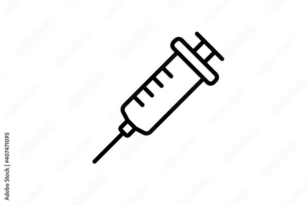 Syringe line icon. Vaccination concept Syringe line icon. Vaccination concept