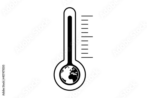 Global warming. Earth in thermometer