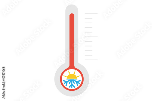 Thermometer icon with sun snowflake