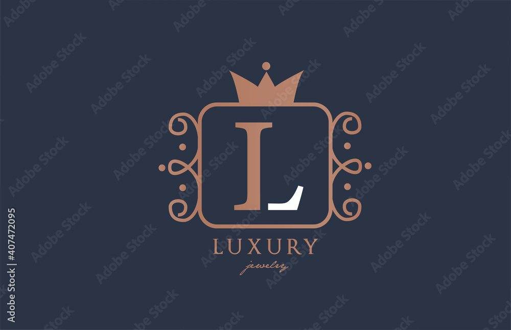 L monogram alphabet letter logo icon in white and blue color. Creative design with king crown for luxury business and company L monogram alphabet letter logo icon in white and blue color. Creative design with king crown for luxury business and company