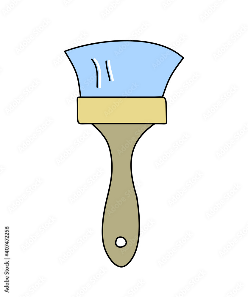 brush repair tool. brush for painting walls - isolate, vector graphics. brush repair tool. brush for painting walls - isolate, vector graphics.