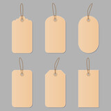 Price tags set. Template shopping labels in differents shapes. Set of blank labels for discount, sale, price tags. 