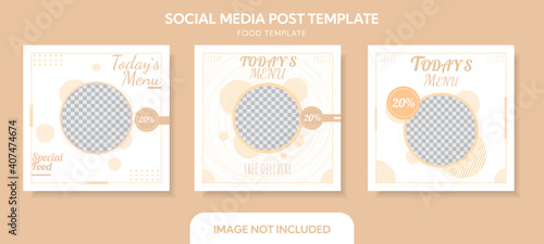 Flyer or Social Media Post Template Themed Food With Simple and looks Modern Concept and Bundle Set