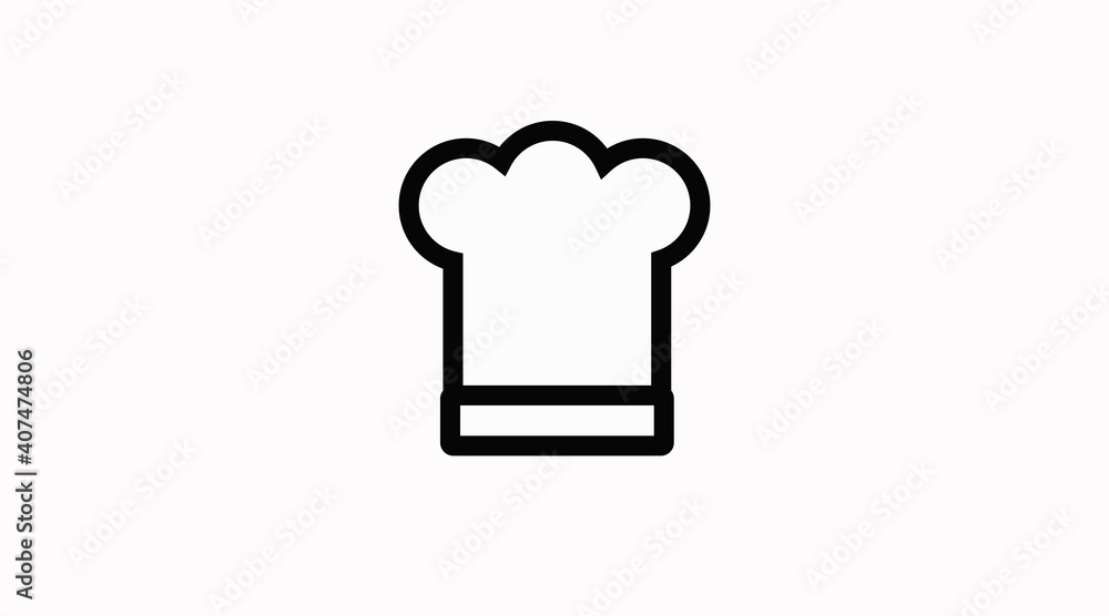 Vector Isolated Illustration of a Chef Hat. Chef or Kitchen Icon Vector Isolated Illustration of a Chef Hat. Chef or Kitchen Icon