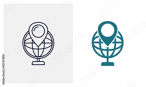 Globe icon vector template, Travel design icon concepts, Creative design