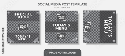 Flyer or Social Media Post Template Themed Food With Simple and looks Modern Concept and Bundle Set
