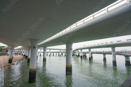 Yanwu bridge, the transportation landmark in Xiamen, China, on a cloudy day. photo