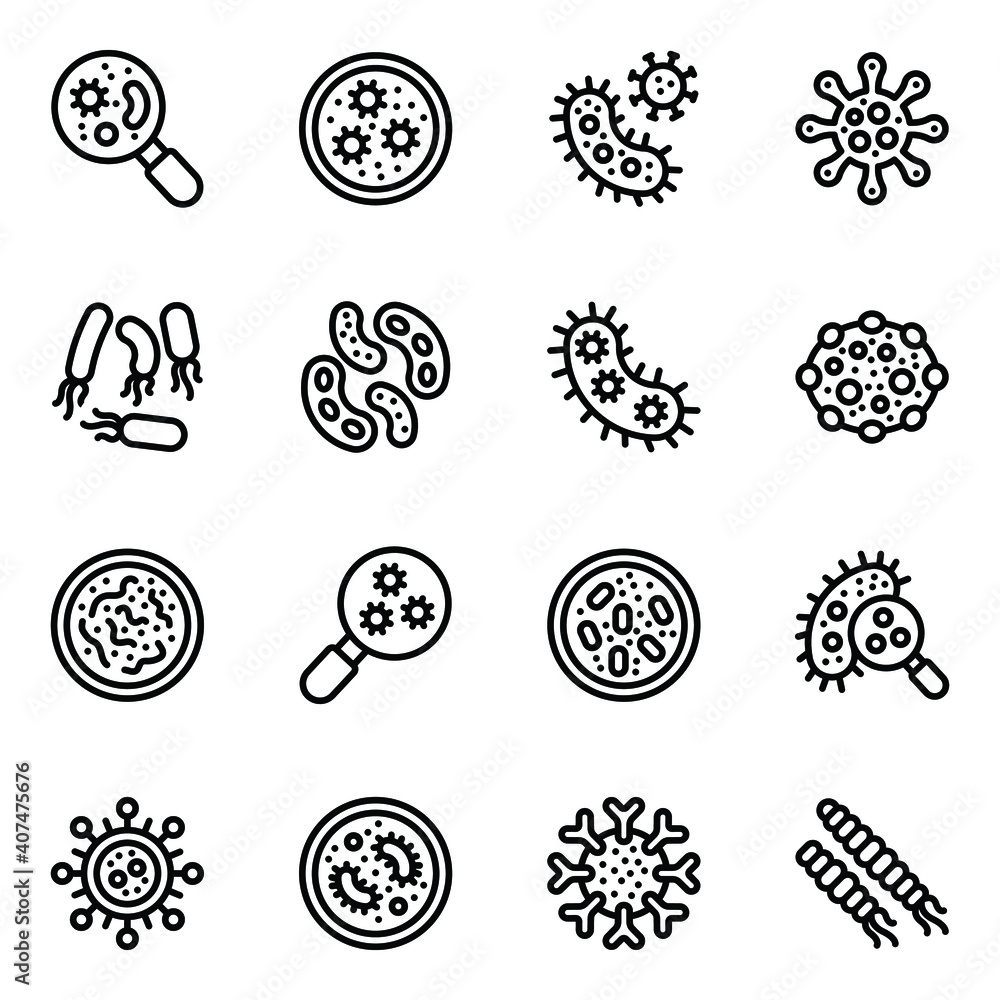 Set of Bacteria and Viruses in Linear Icons
Set of Bacteria and Viruses in Linear Icons