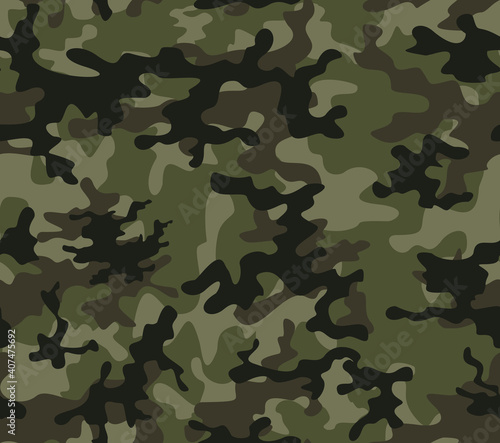  Camouflage vector khaki pattern seamless design on textiles. Army texture.