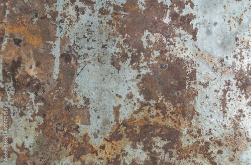 Dark Hard Rust On An Old Sheet Of Metal Texture. Iron Surface Full Area Background Pattern, Rust Surface. Copy space, No focus, specifically.