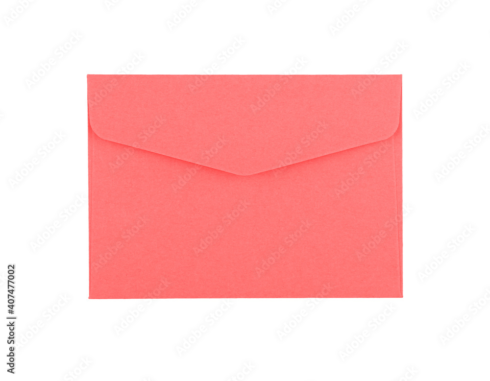 Pink paper envelope isolated on white Pink paper envelope isolated on white