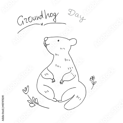 Happy Groundhog day vector illustration