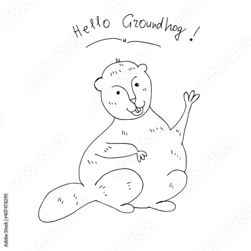 Happy Groundhog day vector illustration