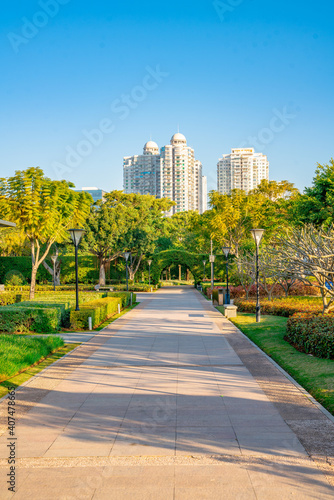 A city park in Xiamen, Fujian province, China. © Zimu