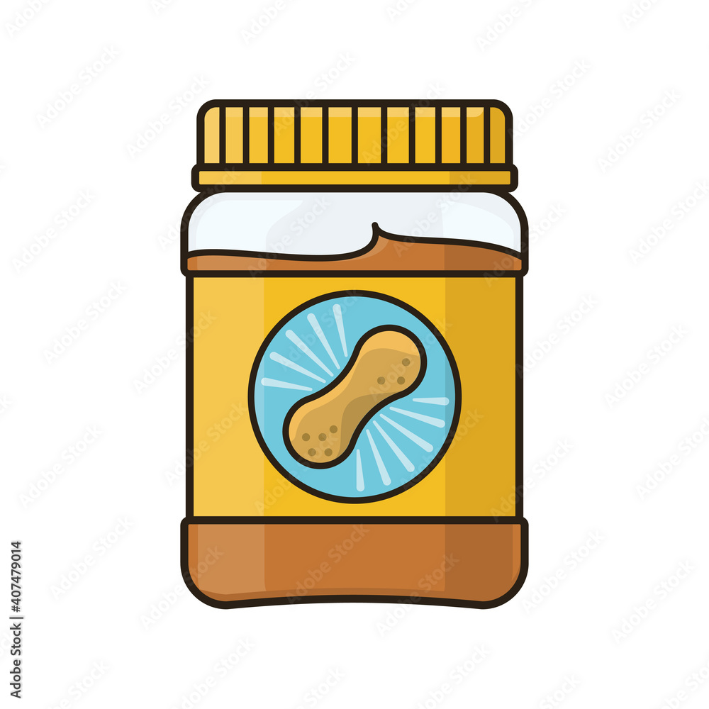 Jar of peanut butter isolated vector illustration for Peanut Butter Day on September 13 Jar of peanut butter isolated vector illustration for Peanut Butter Day on September 13