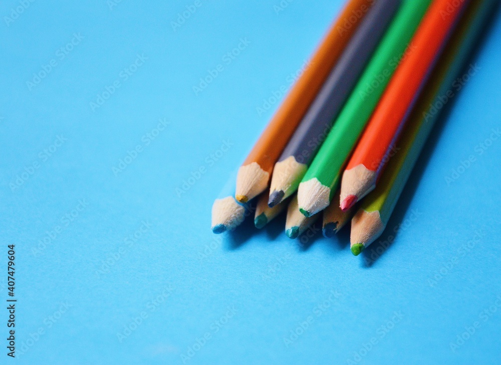 close up of colored pencils close up of colored pencils