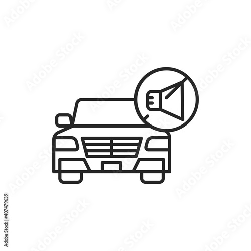 Soundproof car color line icon. Pictogram for web page, mobile app, promo.