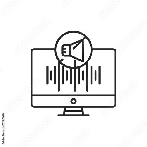 Noise reduction program color line icon. Pictogram for web page, mobile app, promo. Editable stroke
