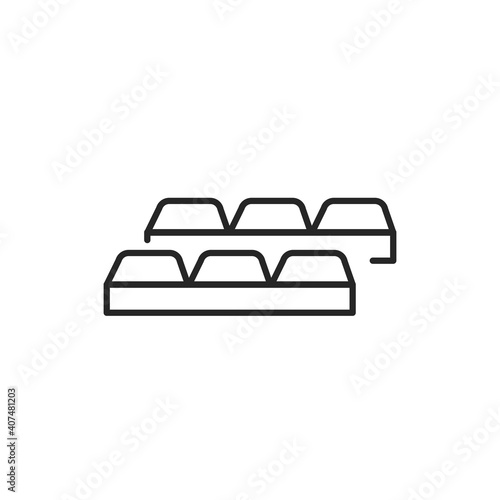 Chocolate bar color line icon. Isolated vector element.