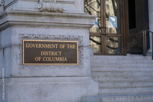 Entrance of Government of the District of Columbia in Washington, DC, USA