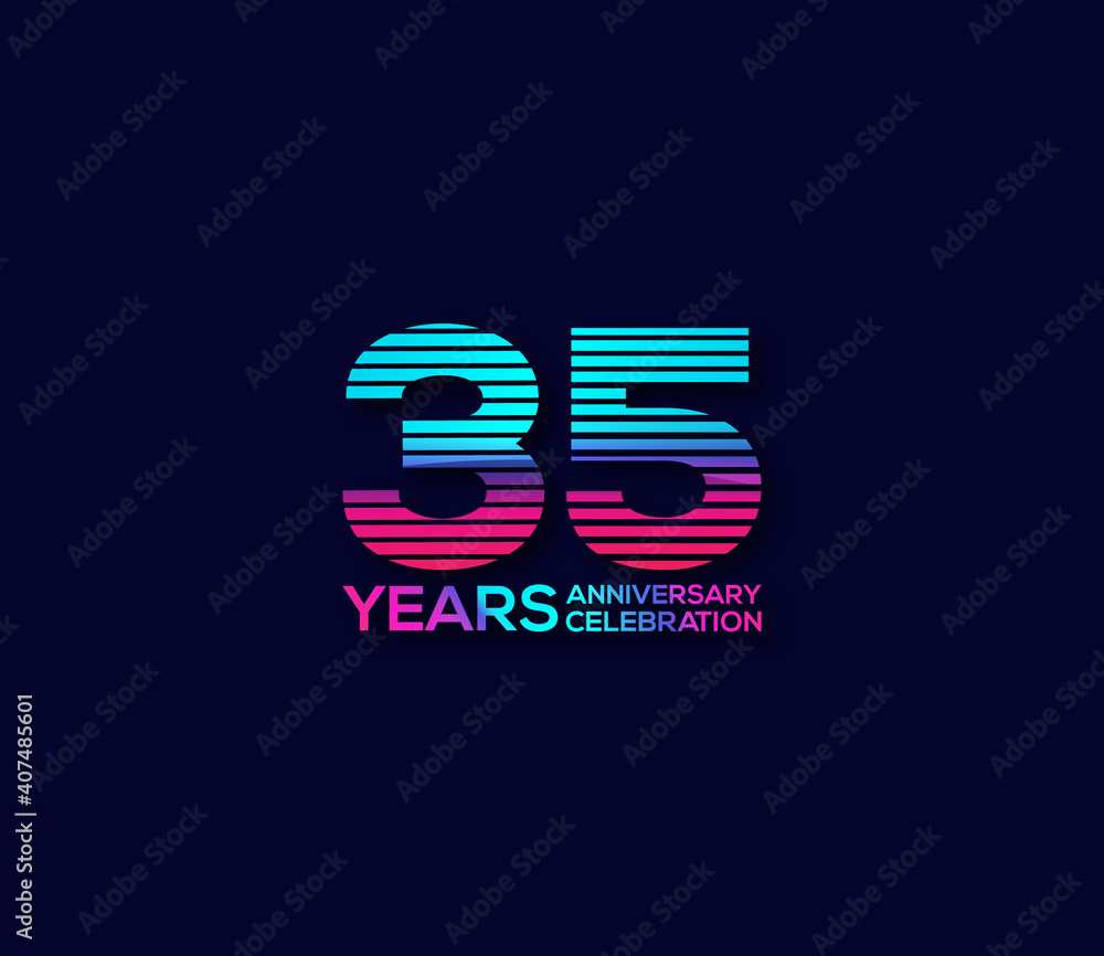 35 Year Anniversary Day background Concept 35 Year Anniversary Day background Concept