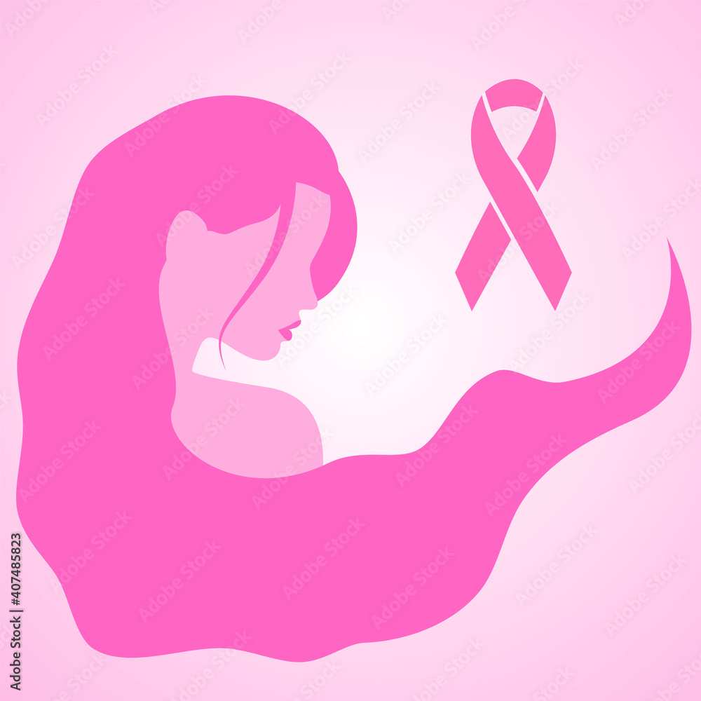 Breast cancer banner. Awareness Month. Woman for healthcare campaign concept. Vector illustration Breast cancer banner. Awareness Month. Woman for healthcare campaign concept. Vector illustration