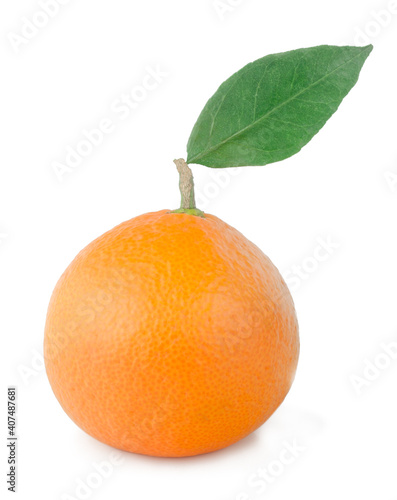 Tangerine and slices isolated on a white background.