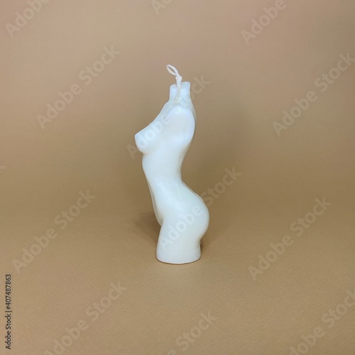 molded soy wax candle female torso
