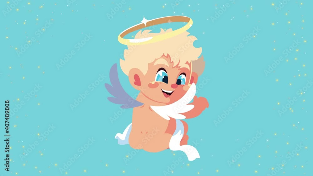 happy valentines day card with cupid angel flying in the sky happy valentines day card with cupid angel flying in the sky
