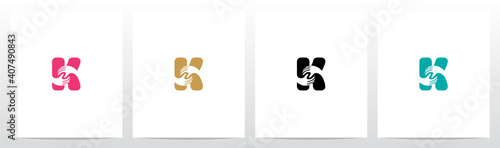  Two Hands On Letter Logo Design K