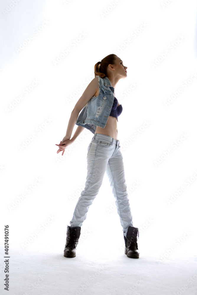 photo of a young model-girl, taken in a photo studio photo of a young model-girl, taken in a photo studio