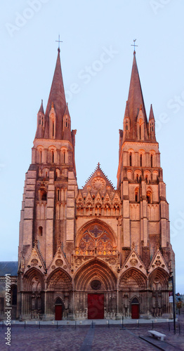 The facade of the Bayeux Cathedral