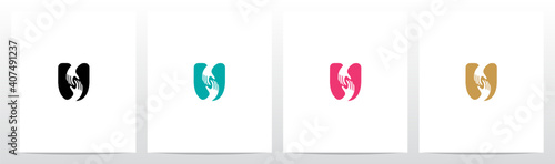  Two Hands On Letter Logo Design U