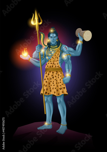 Lord Shiva on Dark Background