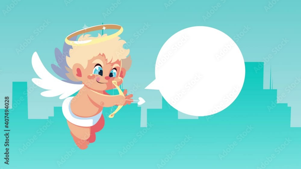 happy valentines day card with cupid angel flying talking happy valentines day card with cupid angel flying talking