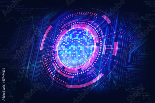 information technology in genome research, bioinformatics concept, analysis dna software, genome map sequence on circuit board, abstract bioscience background