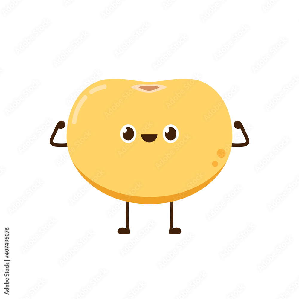 Obraz premium Soybean vector. Soybean character design.