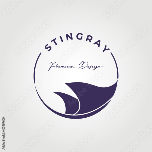 stingray circle logo vector illustration design
