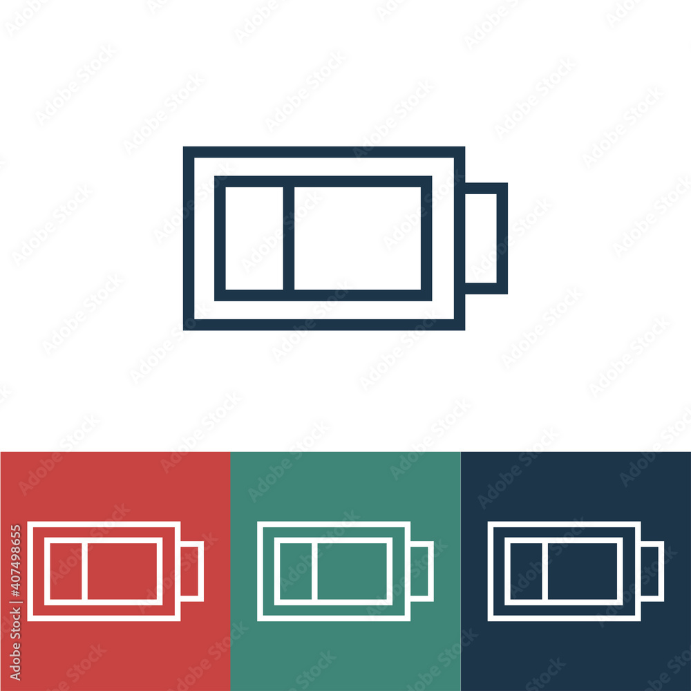 Linear vector icon with empty battery Linear vector icon with empty battery