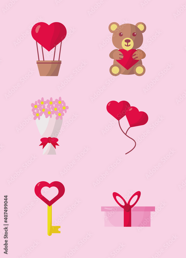 bundle of love set icons bundle of love set icons
