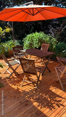 Obraz na plátně terrace and new garden furniture