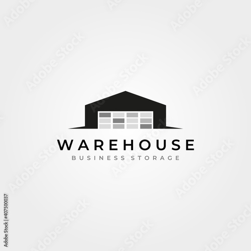 vintage warehouse logo vector illustration design