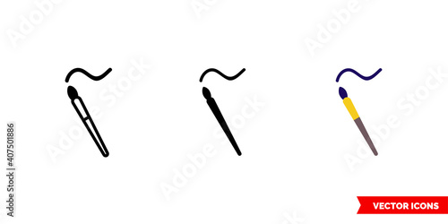 Art therapist icon of 3 types color, black and white, outline. Isolated vector sign symbol.