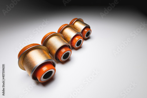 New set of polyurethane front suspension bushings for cars. silent blocks of the front axle of an off-road vehicle