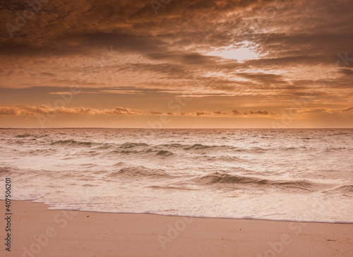 Atlantic Ocean Seascape with Dramatic Clouds and Waves