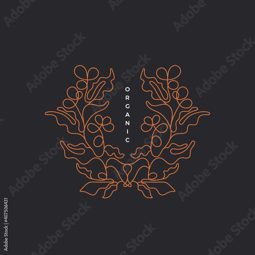 Coffee frame. Vector symbol. Abstract illustration