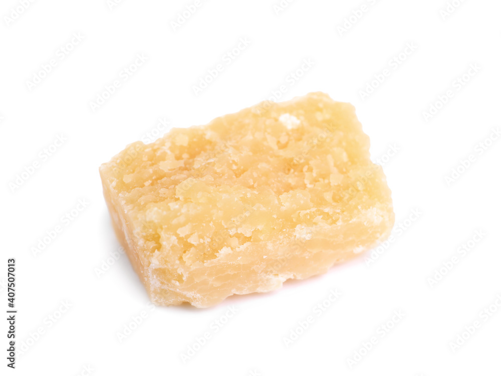 Piece of delicious parmesan cheese isolated on white Piece of delicious parmesan cheese isolated on white