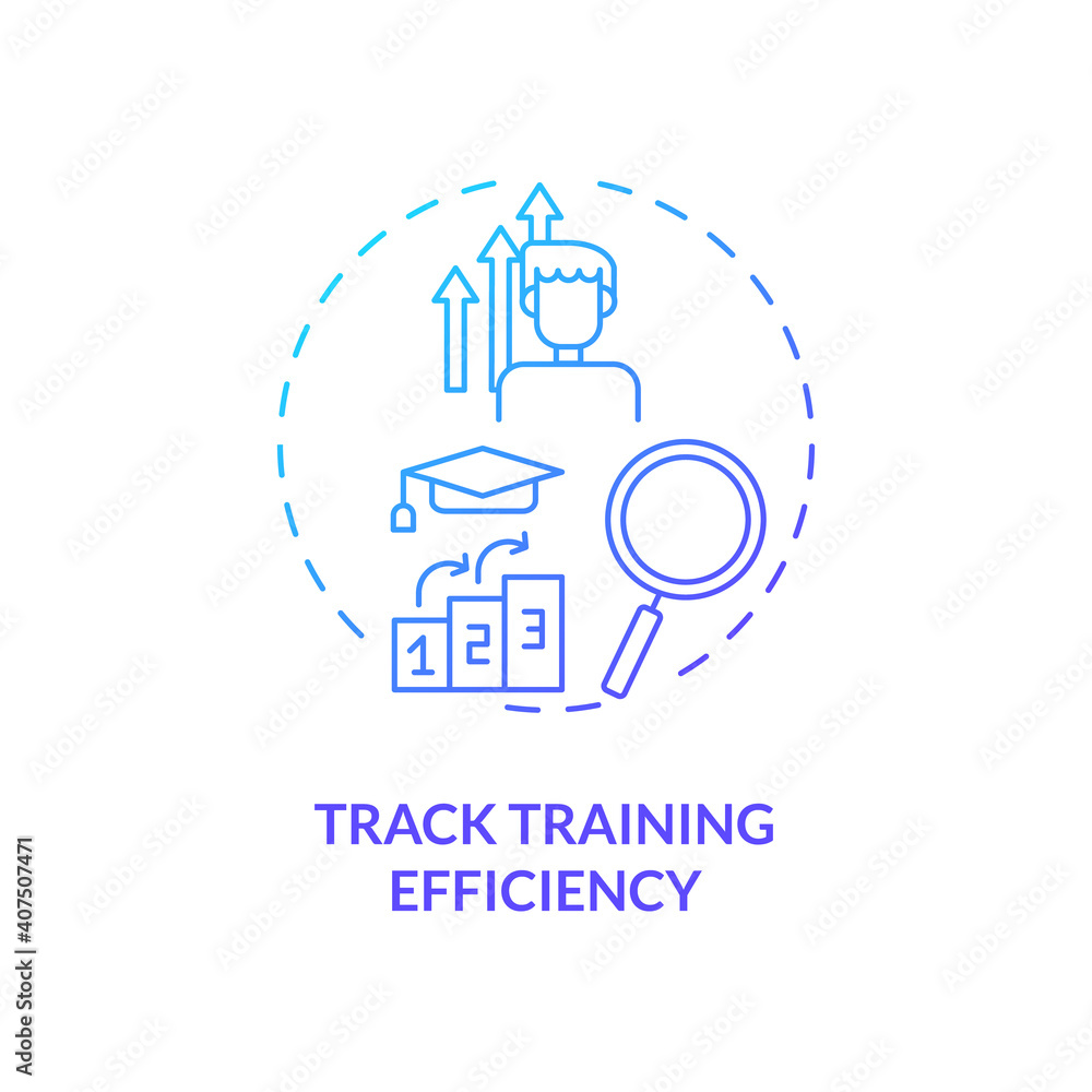 Tracking training efficiency concept icon. Staff reboarding tip idea thin line illustration. Boosting employee engagement and retention. Daily checking. Vector isolated outline RGB color drawing