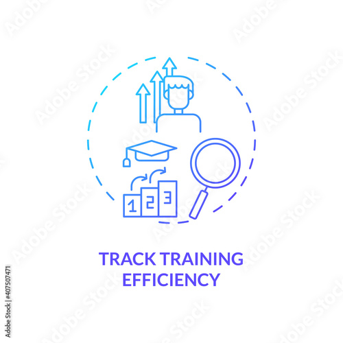 Tracking training efficiency concept icon. Staff reboarding tip idea thin line illustration. Boosting employee engagement and retention. Daily checking. Vector isolated outline RGB color drawing