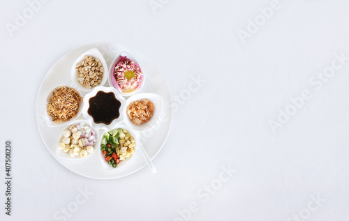 Savoury leaf wraps on white background